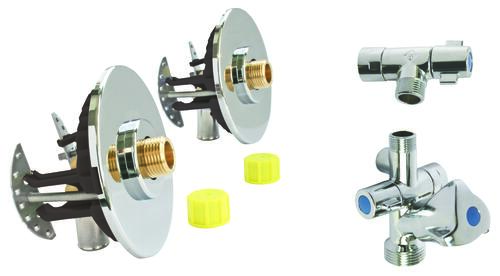 Kit complet pour raccordement de robinetterie salle de bain, PER à sertir Ø16 - mâle 3/8'' (12/17) - Somatherm